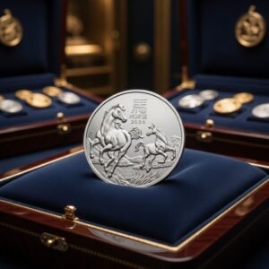 Pièce Année du Cheval 2026 – Design Zodiac Chinois avec Chevaux