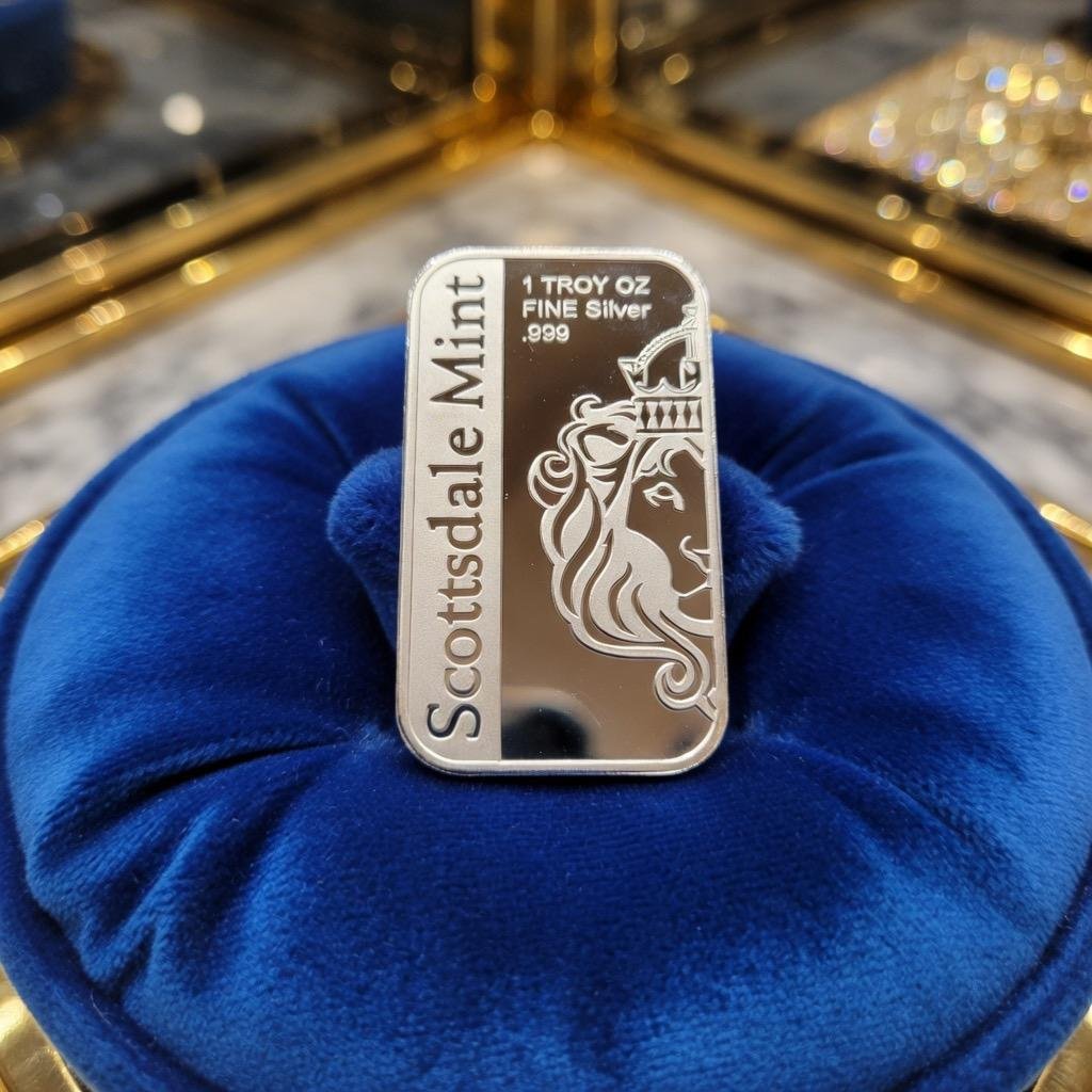 Lingot d’Argent 1 once – Scottsdale Mint – Lion Couronné – .999 Fine Silver – Exonéré de TVA (Origine Suisse)